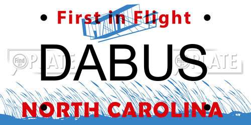 DABUS North Carolina License Plate