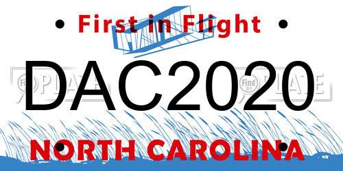 DAC2020 North Carolina License Plate