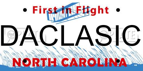 DACLASIC North Carolina License Plate