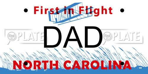 DAD North Carolina License Plate