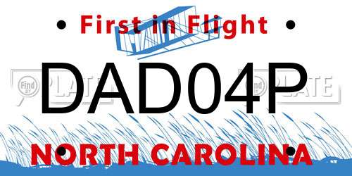 DAD04P North Carolina License Plate