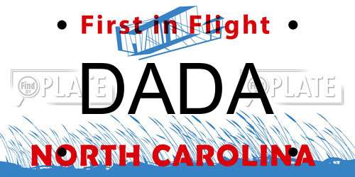 DADA North Carolina License Plate