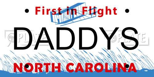 DADDYS North Carolina License Plate
