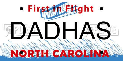 DADHAS North Carolina License Plate