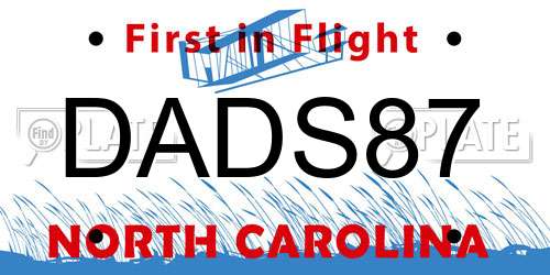 DADS87 North Carolina License Plate