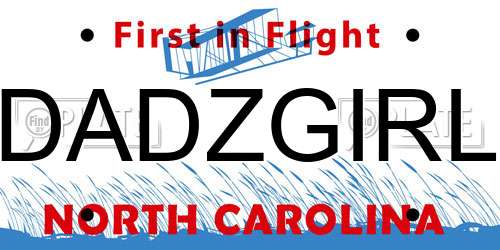 DADZGIRL North Carolina License Plate