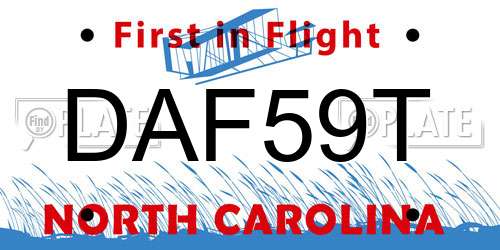 DAF59T North Carolina License Plate