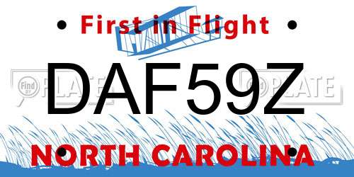 DAF59Z North Carolina License Plate