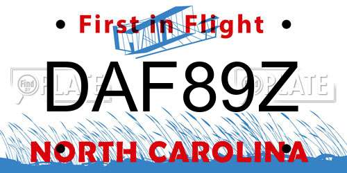 DAF89Z North Carolina License Plate