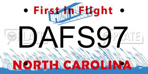 DAFS97 North Carolina License Plate