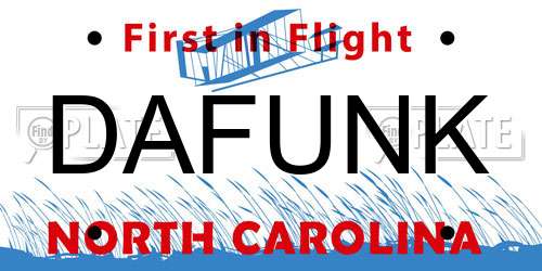 DAFUNK North Carolina License Plate