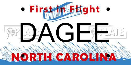 DAGEE North Carolina License Plate