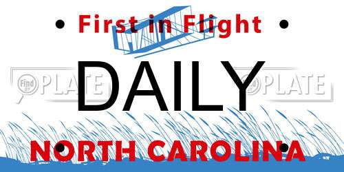 DAILY North Carolina License Plate