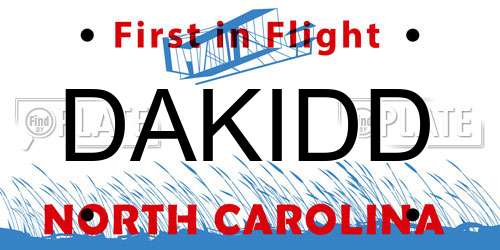 DAKIDD North Carolina License Plate