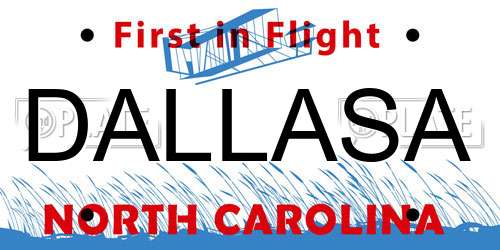 DALLASA North Carolina License Plate