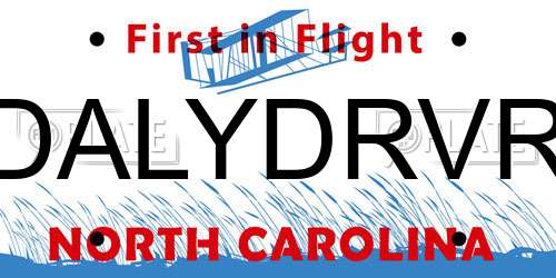 DALYDRVR North Carolina License Plate