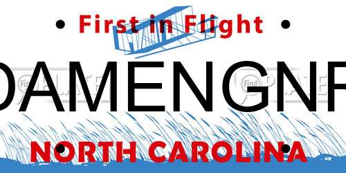 DAMENGNR North Carolina License Plate