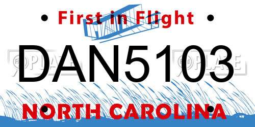 DAN5103 North Carolina License Plate