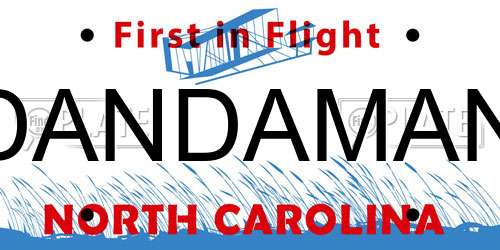 DANDAMAN North Carolina License Plate