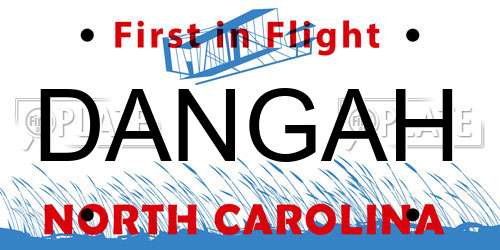 DANGAH North Carolina License Plate