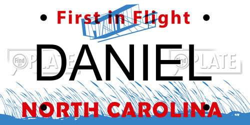 DANIEL North Carolina License Plate