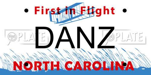 DANZ North Carolina License Plate