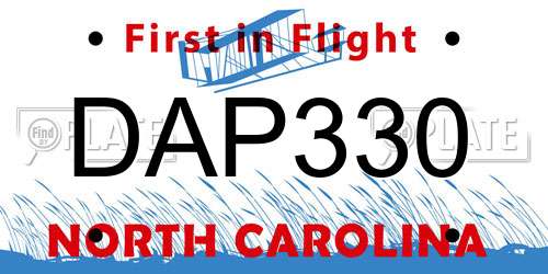 DAP330 North Carolina License Plate