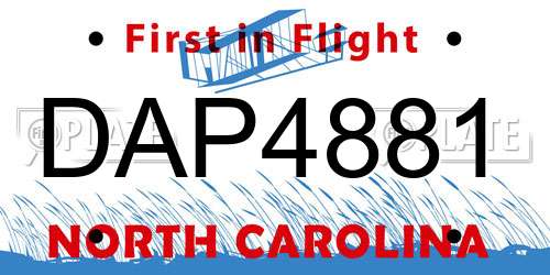 DAP4881 North Carolina License Plate
