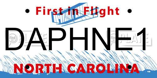DAPHNE1 North Carolina License Plate