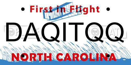 DAQITQQ North Carolina License Plate