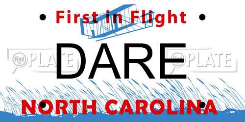 DARE North Carolina License Plate
