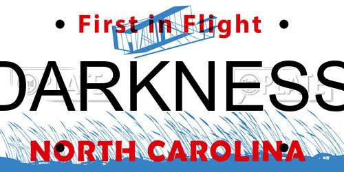 DARKNESS North Carolina License Plate