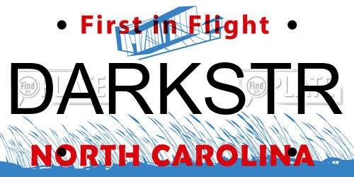 DARKSTR North Carolina License Plate