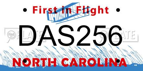DAS256 North Carolina License Plate