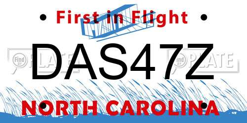 DAS47Z North Carolina License Plate