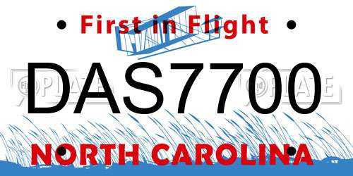 DAS7700 North Carolina License Plate