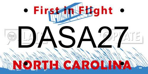 DASA27 North Carolina License Plate