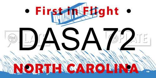DASA72 North Carolina License Plate