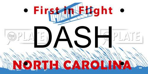 DASH North Carolina License Plate