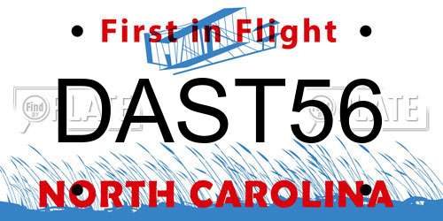 DAST56 North Carolina License Plate