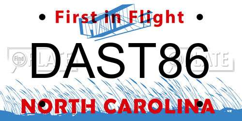 DAST86 North Carolina License Plate