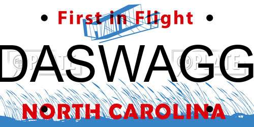 DASWAGG North Carolina License Plate
