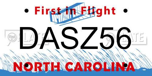 DASZ56 North Carolina License Plate