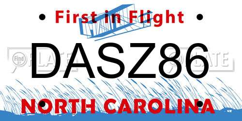 DASZ86 North Carolina License Plate