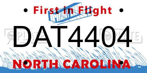 DAT4404 North Carolina License Plate
