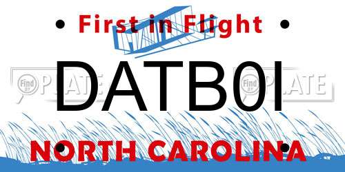 DATB0I North Carolina License Plate