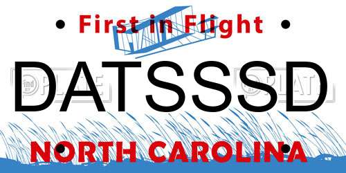 DATSSSD North Carolina License Plate