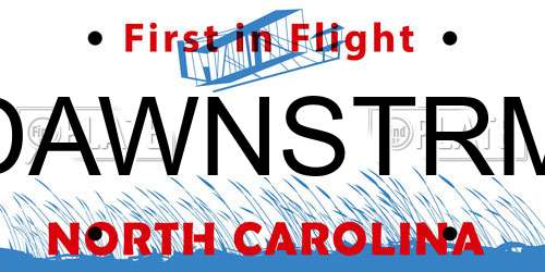 DAWNSTRM North Carolina License Plate