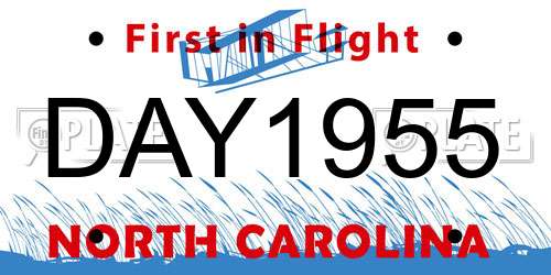 DAY1955 North Carolina License Plate