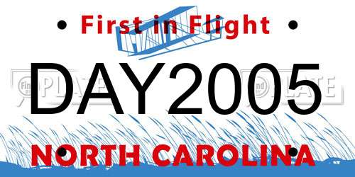 DAY2005 North Carolina License Plate